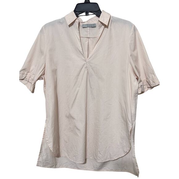 Vince Blush Pink Swing Front Pullover Blouse shirt popover Women's Small cotton - Picture 1 of 6